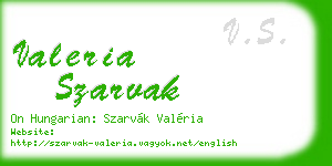 valeria szarvak business card